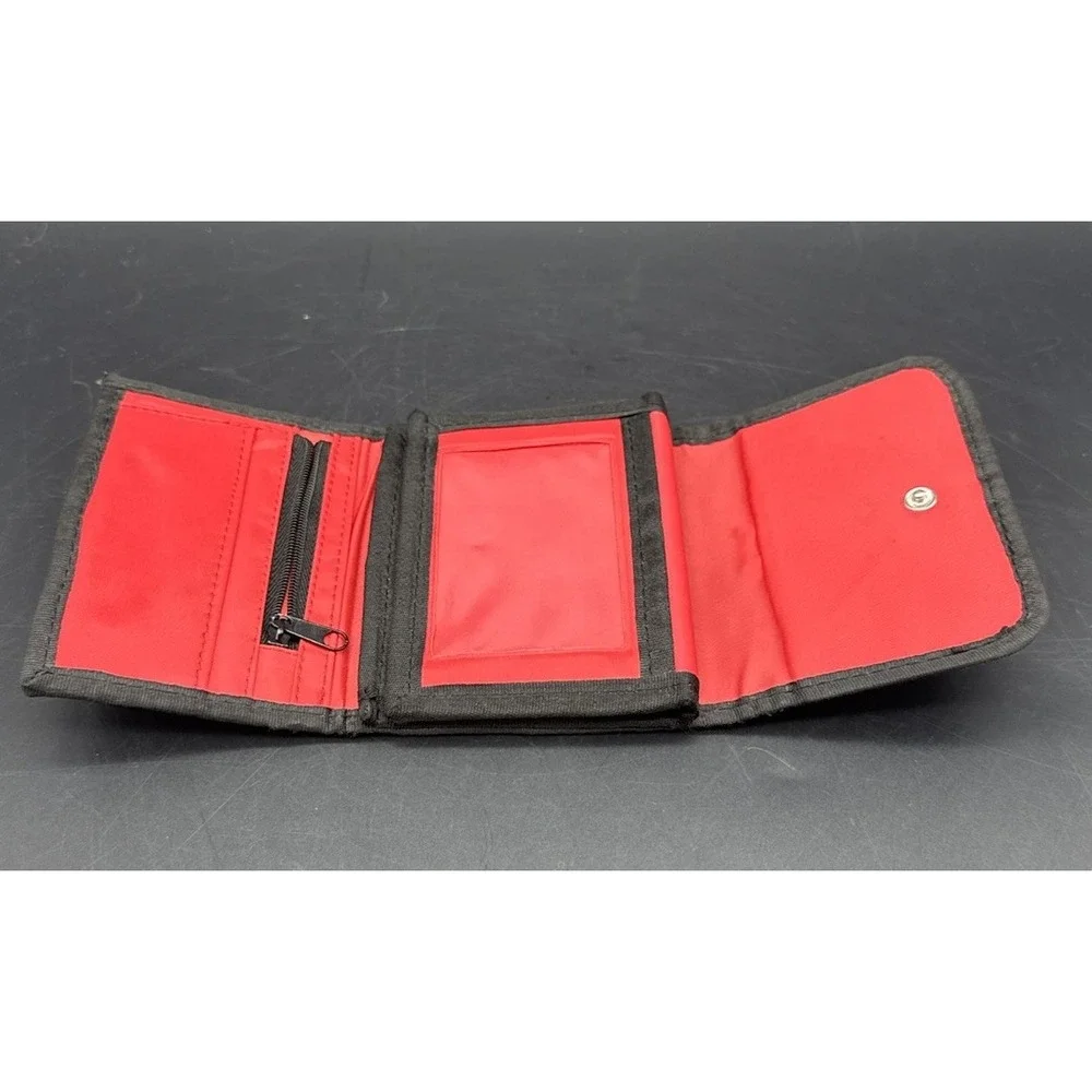 FC Bayern Munich Trifold Nylon Wallet Red Black Snap Closure Soccer Germany